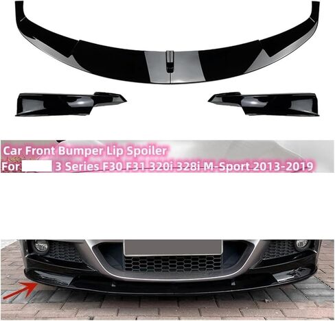 Fit for 3 Series F30 F31 320i 328i 330i 335i M-Sport 2013-2019 Front Bumper Lip Spoiler Car Diffuser Splitter Bumper Bodykits(Glossy Black) in Saudi Arabia