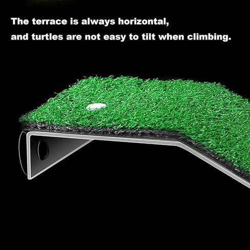 Turtle Basking Platform - 4.6 X 2.8 X 1.3 Inches Tortoise Basking Platform - Simulation Grass Tortoise Ramp with Suction Cup - Turtle Resting Terrace for Reptile, Terrapin, Frog in Saudi Arabia