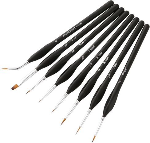 Paint Brush Set, Watercolor Brush Set Detail Paint Brush Set with Nylon Hair Design for Acrylics, Inks and Gouache (8pcs) in Saudi Arabia