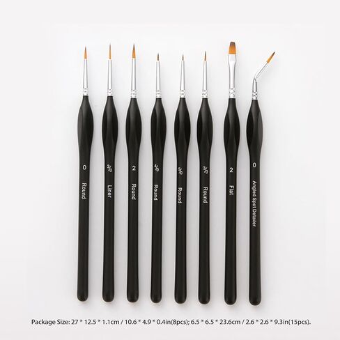 Paint Brush Set, Watercolor Brush Set Detail Paint Brush Set with Nylon Hair Design for Acrylics, Inks and Gouache (8pcs) in Saudi Arabia