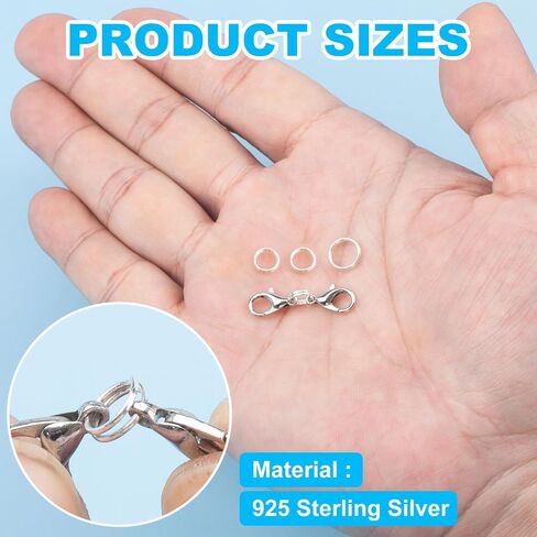 4pcs 925 حلقة قفزة فضية فضية سترلينج ، قفل مجوهرات قلادة صغيرة 5 مم/6 مم ، إغلاق موصل مفتوح لدرج حلقات المفاتيح سحر سحر- فضية in Saudi Arabia