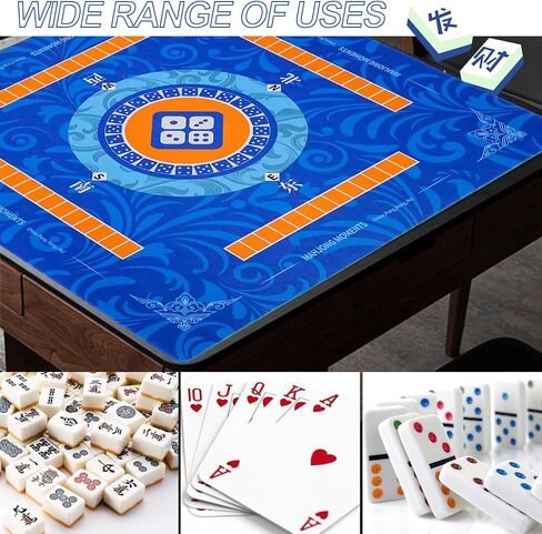 حصيرة Mahjong ، مكافحة الانزلاق والحد من الضوضاء الحجم ، مع حقيبة تخزين أسود ، 35.4 * 35.4 بوصة ، مناسبة لماهجونغ ، البوكر ، ألعاب الورق ، دومينو (أخضر) in Kuwait