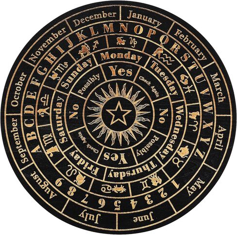 Divination Board, 10in Large Board, Wooden Crystal Dowsing Board Tarot Ornaments, Engraving Board for Divination, Ghost Hunting Tools, Treasure, Buried Objects in Saudi Arabia