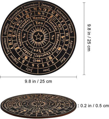 Divination Board, 10in Large Board, Wooden Crystal Dowsing Board Tarot Ornaments, Engraving Board for Divination, Ghost Hunting Tools, Treasure, Buried Objects in Saudi Arabia