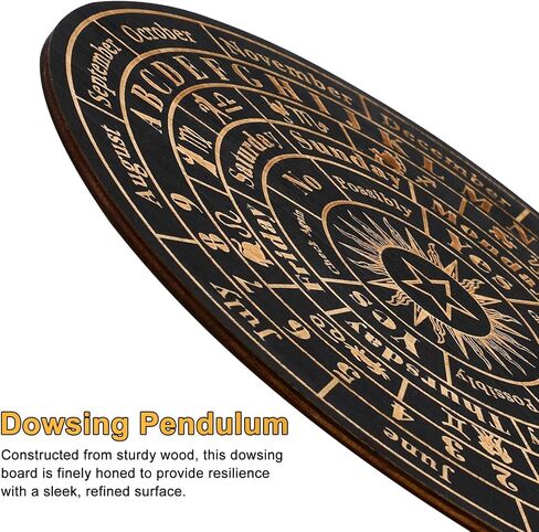 Divination Board, 10in Large Board, Wooden Crystal Dowsing Board Tarot Ornaments, Engraving Board for Divination, Ghost Hunting Tools, Treasure, Buried Objects in Saudi Arabia