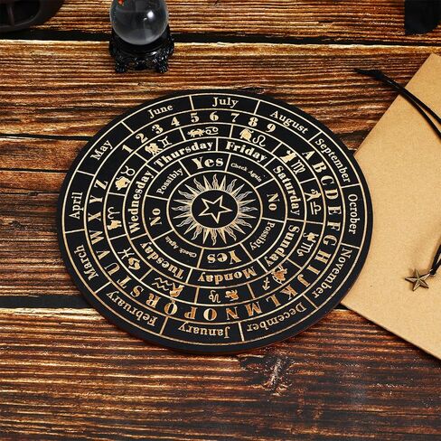 Divination Board, 10in Large Board, Wooden Crystal Dowsing Board Tarot Ornaments, Engraving Board for Divination, Ghost Hunting Tools, Treasure, Buried Objects in Saudi Arabia