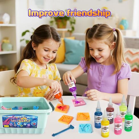 طقم لعبة Blissofun Magic Water Elf Toy ، Aqua Fairy Water Gel Kit With 24 Magic Gels ، 16 Sea Creature Molds Arts & Crafts DIY STEM للأطفال الذين تتراوح أعمارهم in Saudi Arabia