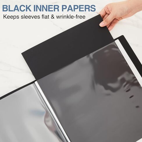 Affrolling 2 Pcs 12"x18" Art Portfolio Folder with 24 Pockets & Black Inner Sheets, Display 48 Pages, Art Portfolio Binder Scrapbook with Plastic Sleeves for Artwork in Saudi Arabia