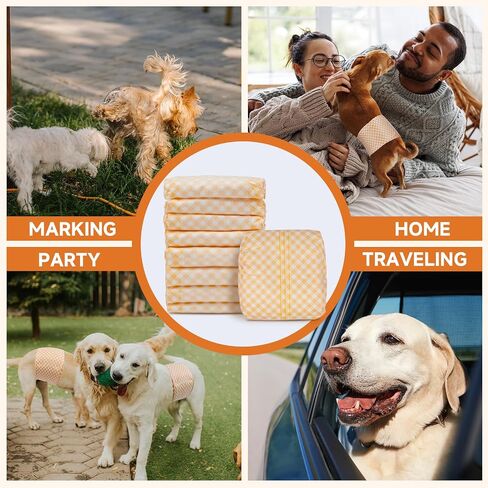 MICOOYO Disposable Male Dog Wraps, Male Dog Diapers Disposable with Wetness Indicator, Puppy Diapers Super Absorbent and Breathable, Small Size 20 Count in Saudi Arabia
