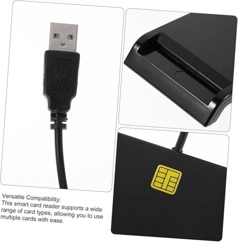 قارئ بطاقة USB متعددة الوظائف Luxshiny للمعرف ومتوافق مع Windows Vista ويدعم CAC SIM ATM وبطاقات IC سهلة الإعداد للنقل in Kuwait