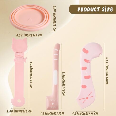 4pcs طعام الحيوانات الأليفة Can Spoon Can أغطية الطعام خلط ملاعق السيليكون العالمي يغطي ملعقة صغيرة متعددة المقدمة للحيوانات الأليفة لتغذية الكلاب تغذية الأطعمة الرطبة (الوردي) in Saudi Arabia