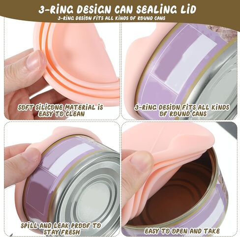 4pcs طعام الحيوانات الأليفة Can Spoon Can أغطية الطعام خلط ملاعق السيليكون العالمي يغطي ملعقة صغيرة متعددة المقدمة للحيوانات الأليفة لتغذية الكلاب تغذية الأطعمة الرطبة (الوردي) in Saudi Arabia