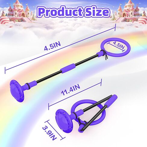 Ankle Skip Ball for Kids, Foldable Skip Ball with Colorful Flash Wheel, Indoor & Outside Game Toys, Christmas Birthday Gifts Toys for Girls and Boys Age 4 5 6 7 8 9 10 Years Old in Kuwait