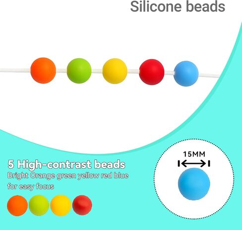 6 Foot with 5 Beads Vision Convergence Training - Convergence Insufficiency Tool - Train Vision, Athletic Performance, and More!, White in Saudi Arabia