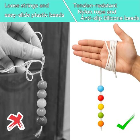 6 Foot with 5 Beads Vision Convergence Training - Convergence Insufficiency Tool - Train Vision, Athletic Performance, and More!, White in Saudi Arabia