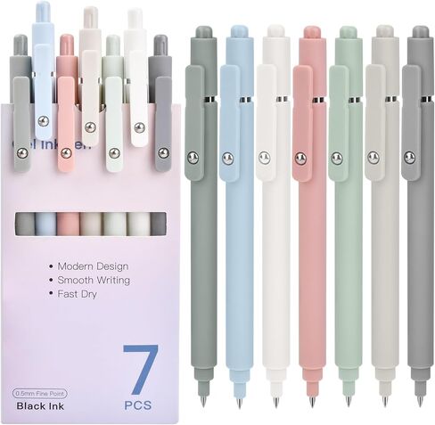 Donse Gel Pens: 7 PCS 0.5mm Quick Dry Black Ink Point Point Smooth Write Assics - سلسلة راقية في المكاتب المدرسية لوازم عيد الميلاد هدايا للنساء للرجال ممرضة مدرس in Kuwait