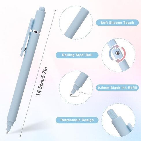 Donse Gel Pens: 7 PCS 0.5mm Quick Dry Black Ink Point Point Smooth Write Assics - سلسلة راقية في المكاتب المدرسية لوازم عيد الميلاد هدايا للنساء للرجال ممرضة مدرس in Kuwait