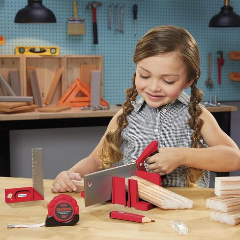 Little Tikes Creative Construction Measure & Cut Set with 5 Accessories, Pretend Play Construction Set, for Boys and Girls Ages 3+ Years in Kuwait