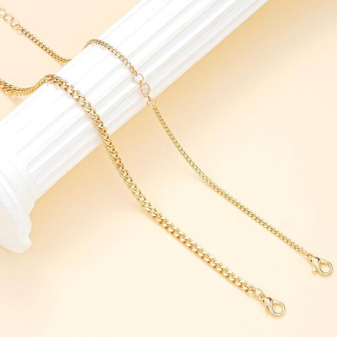 925 Sterling Silver/14K Gold Fashion Minimalist Heart Zircon Couple Chain Anklet 2-Piece Set -Loving Zircon Couple Chain Anklet Stackable Unisex Foot Jewelry for Couple Keepsakes(Gold) in Saudi Arabia