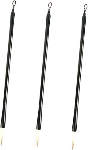Chinese caligraphy brush, 3 Pcs Writing Brush Practical Brush Pen Ink Brush Wooden Brush Pen Calligraphy Brush Pen Chinese Calligraphy Brush Student Writing Stationary Calligraphy Pen Metal Rod(As Sho in Kuwait