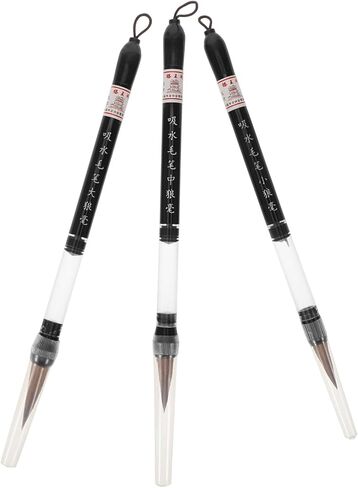 فرشاة الصينية الصينية ، 3pcs Lang Hair Brush فرش نصية منتظمة فرش Kanji Art Brushes Sumi-e فرشاة الطالب الخطط الدعوي في كتابة فرشاة حبر حبر حبر الصيني in Kuwait