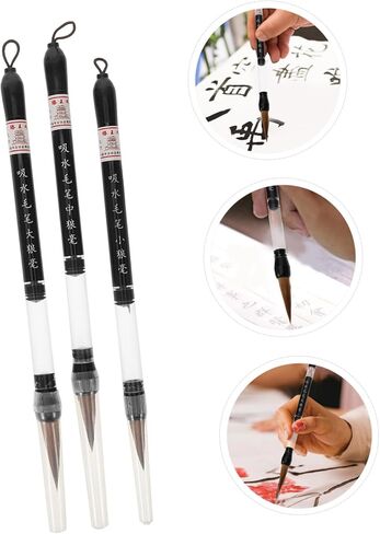 فرشاة الصينية الصينية ، 3pcs Lang Hair Brush فرش نصية منتظمة فرش Kanji Art Brushes Sumi-e فرشاة الطالب الخطط الدعوي في كتابة فرشاة حبر حبر حبر الصيني in Kuwait