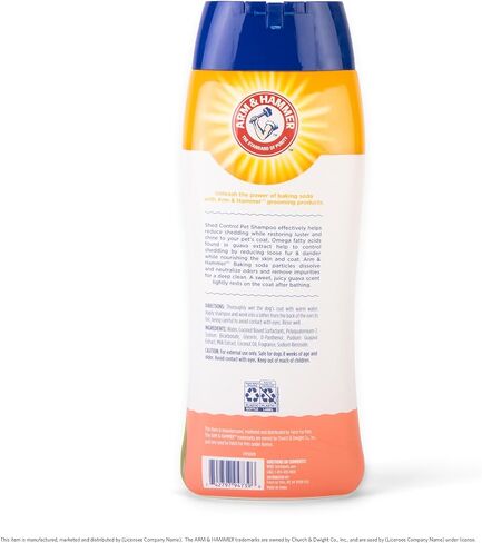 Arm & Hammer for Pets Shed Control Shampoo, 20oz Juicy Guava Scent | Professional Quality Dog Shed-Less Shampoo, De-Shedding Dog Shampoo, Free of Sodium Lauryl Sulfate & Parabens in Saudi Arabia