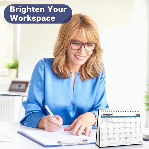 Dunwell 8x6" Small Standing Desk Calendar 2026 (Colorful), 4 Extra Months Sept - Dec 2025, Small Office Desktop Monthly Calendar for Early Planning & Organization, Compact Size for Workspace, Home in Kuwait