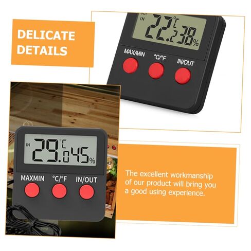2sets المقياس الرقمي ومقياس الحرارة لخزانات الزواحف قياس درجة الحرارة والرطوبة الدقيقة للموائل السحلية والأفعى سهلة الاستخدام ودائمة in Kuwait