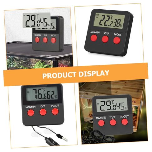 2sets المقياس الرقمي ومقياس الحرارة لخزانات الزواحف قياس درجة الحرارة والرطوبة الدقيقة للموائل السحلية والأفعى سهلة الاستخدام ودائمة in Kuwait