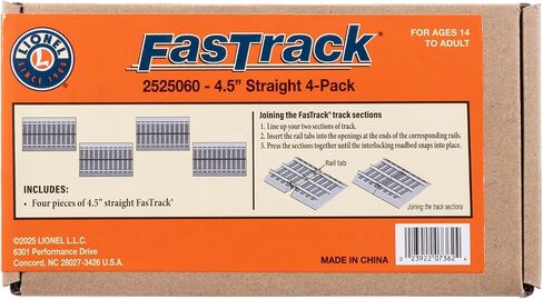 Lionel FasTrack 4.5 Inch Straight O Gauge Model Train 4 Piece Track Pack in Saudi Arabia