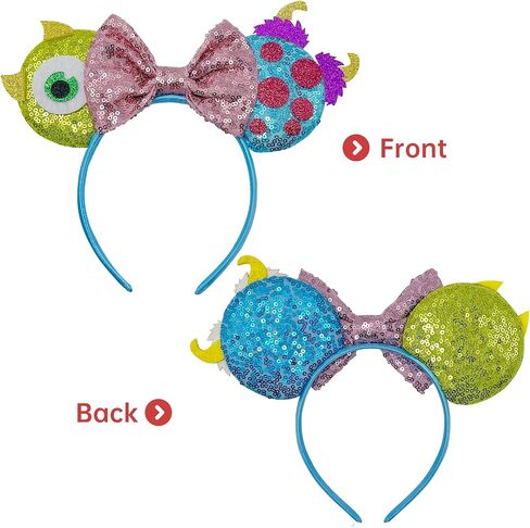 Monsters Mouse Ears Headband, Monsters Ears Halloween Ears Matching for Women Girls Parks Party Holiday Accessories in Saudi Arabia