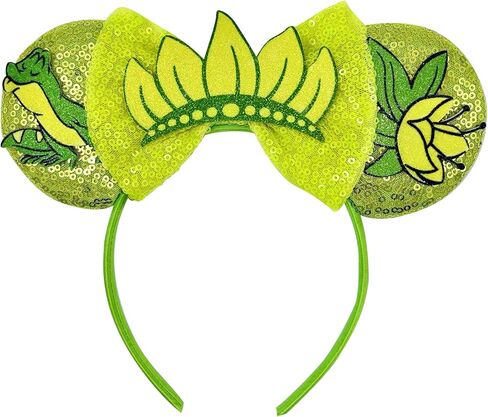 Princess Mouse Ears Headband, Frog Mouse Ears Matching for Women Girls Parks Party Holiday Accessories in Saudi Arabia