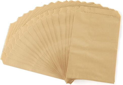 FOCCIUP 100 PCS 4x6 بوصة أكياس ورقية كرافت بنية in Kuwait