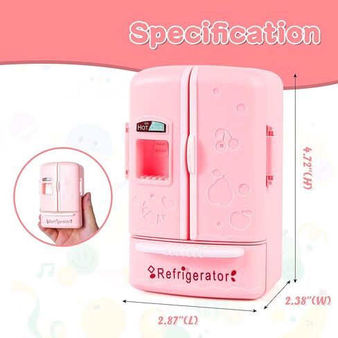 Dollhouse Mini Revrigerator Furniture ، ملحق مطبخ أساسي للدمى ، متوافق مع الأطعمة الصغيرة ، ديكور الأطفال. in Kuwait