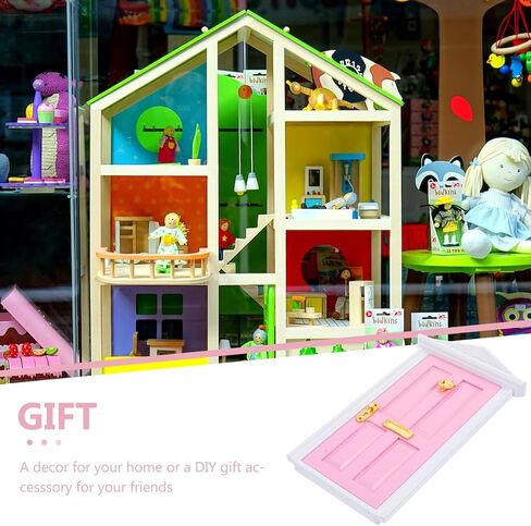 Yardwe 1pc Mini Wooden Door Miniature Miniature Door Furniture Model Fairy Door فتح مع الملحقات/الباب الخيالي للأسنان من أجل تعليم حكاية خيالية التعلم لعبة Playet (Red) in Saudi Arabia