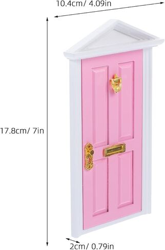 Yardwe 1pc Mini Wooden Door Miniature Miniature Door Furniture Model Fairy Door فتح مع الملحقات/الباب الخيالي للأسنان من أجل تعليم حكاية خيالية التعلم لعبة Playet (Red) in Saudi Arabia