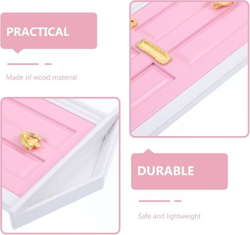 Yardwe 1pc Mini Wooden Door Miniature Miniature Door Furniture Model Fairy Door فتح مع الملحقات/الباب الخيالي للأسنان من أجل تعليم حكاية خيالية التعلم لعبة Playet (Red) in Saudi Arabia