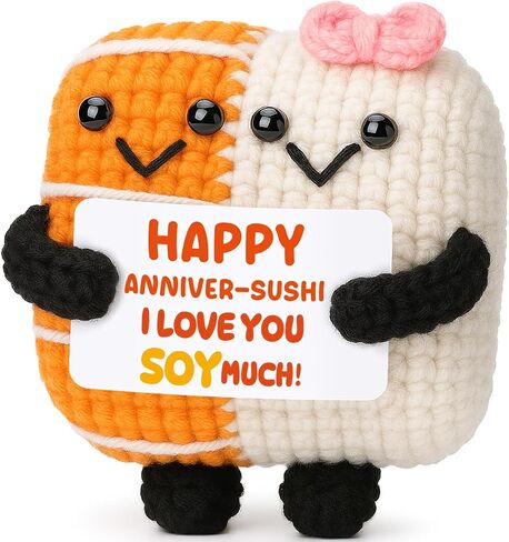 الذكرى السنوية هدية رفيق الروح له صديقها صديقها زوج زوجين المصنوع يدويًا الكروشيه السوشي لعيد ميلادهم على مسافة طويلة في حفل زفاف عيد الميلاد هدية رومانسية للنساء زوجة الزوج زوجة الزوجة in Kuwait