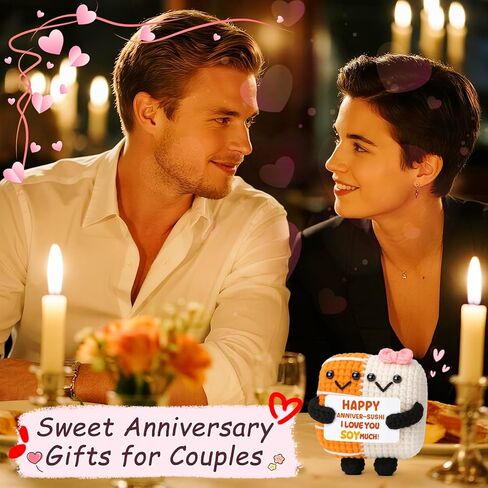 الذكرى السنوية هدية رفيق الروح له صديقها صديقها زوج زوجين المصنوع يدويًا الكروشيه السوشي لعيد ميلادهم على مسافة طويلة في حفل زفاف عيد الميلاد هدية رومانسية للنساء زوجة الزوج زوجة الزوجة in Kuwait