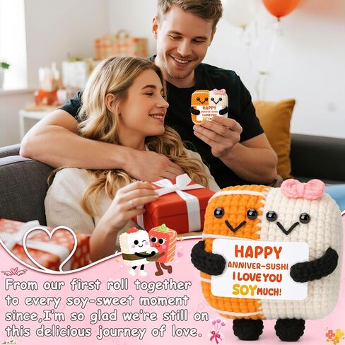 الذكرى السنوية هدية رفيق الروح له صديقها صديقها زوج زوجين المصنوع يدويًا الكروشيه السوشي لعيد ميلادهم على مسافة طويلة في حفل زفاف عيد الميلاد هدية رومانسية للنساء زوجة الزوج زوجة الزوجة in Kuwait