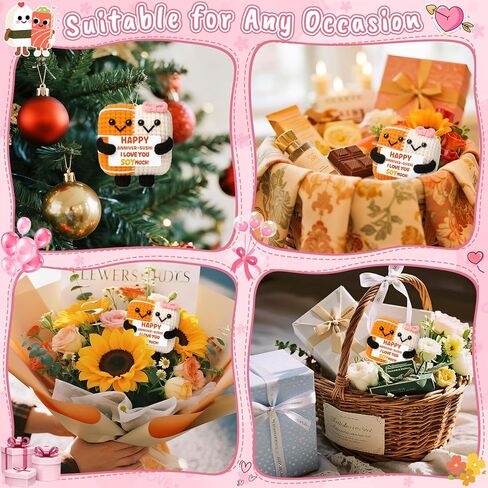 الذكرى السنوية هدية رفيق الروح له صديقها صديقها زوج زوجين المصنوع يدويًا الكروشيه السوشي لعيد ميلادهم على مسافة طويلة في حفل زفاف عيد الميلاد هدية رومانسية للنساء زوجة الزوج زوجة الزوجة in Kuwait