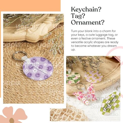 90 Pcs Sublimation Acrylic Keychain Blanks, with 30 Fixing Clips and 30 Key Rings for Heat Transfer Keychain Bag Decor Pet Necklace Christmas Tree Decor, Home Gift Crafts Supplies in Kuwait