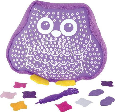 ORB PlushCraft DIY Purple Owl Pillow Crafting Kit - Mess Free Fabric by Number System and No Sewing Required - Perfect Arts and Crafts Project and Gift for Boys and Girls in Saudi Arabia