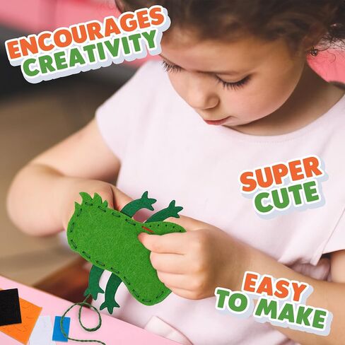Halloween Monster Craft Sewing Kit for Kids - Sewing Craft Kit with 12 Monster Characters, 6 Child-Friendly Needles, 7 Thread Bundles, 1 Bag of Stuffing, and Scissors - Sewing Craft Ages 5 6 7 8 9 10+ in Saudi Arabia