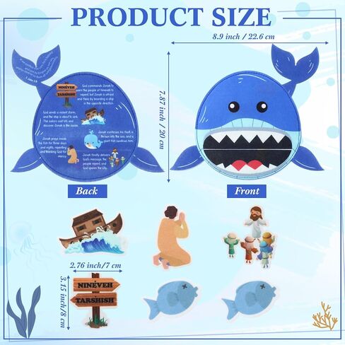 1 مجموعة يونان و WHALE LOED قصص الكتاب المقدس STSUNDAY SCHOOL DIDENT DIDENT DIY CRAFTS VBS MATCH الخاص بك Jonah و Whale Decorations الفنية الفنية المرح in Kuwait