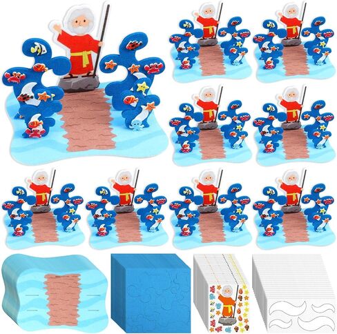 Jetec 24 Sets Parting of The Red Sea Floating Craft Kit Religious Crafts for Kids Christian Bible Crafts Religious Jesus Faith Gifts Classroom VBS Sunday School Church Activities in Saudi Arabia