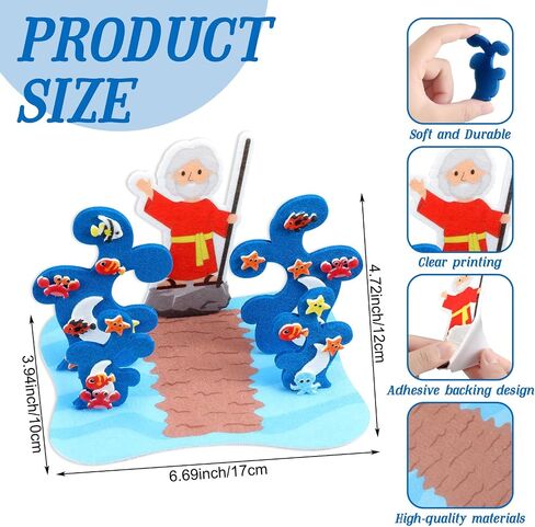 Jetec 24 Sets Parting of The Red Sea Floating Craft Kit Religious Crafts for Kids Christian Bible Crafts Religious Jesus Faith Gifts Classroom VBS Sunday School Church Activities in Saudi Arabia