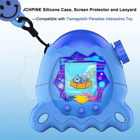 JCHPINE Silicone Cover Case for Tamagotchi Paradise Interactive Virtual Pet, Stand Up Case for Tamagotchi Paradise Digital Pet Screen Protector and Lanyard (Pink) in Kuwait