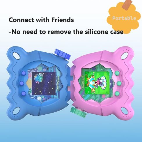 JCHPINE Silicone Cover Case for Tamagotchi Paradise Interactive Virtual Pet, Stand Up Case for Tamagotchi Paradise Digital Pet Screen Protector and Lanyard (Pink) in Kuwait